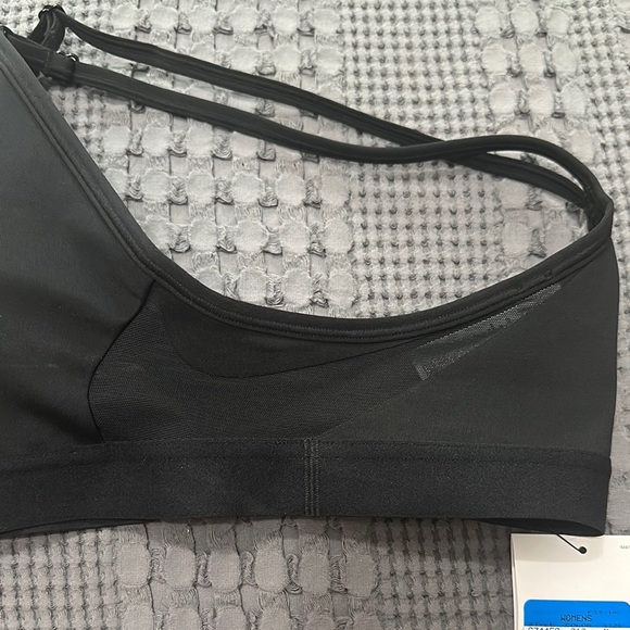 Nike Women's Black Sports Bra with Mesh Logo Sides - Picture 2 of 5
